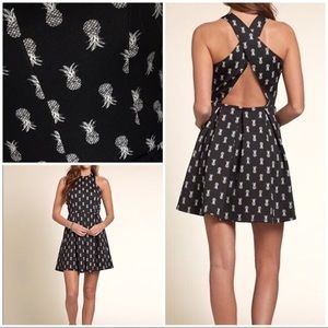 HOLLISTER PINEAPPLE PRINT SKATER DRESS